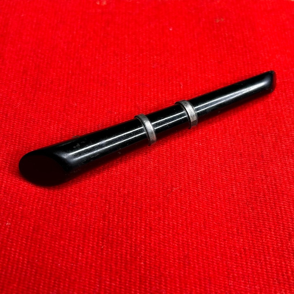 Modernist Art Deco Bakelite & Chrome Brooch Pin